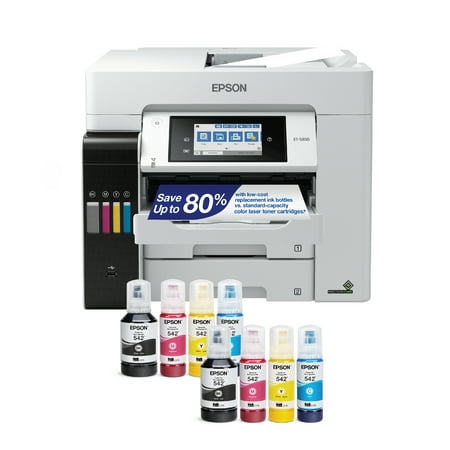Epson EcoTank Pro ET-5850 Wireless Color All-in-One Supertank Printer with Scanner, Copier, Fax and Ethernet